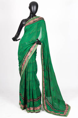 Green Georgette Saree