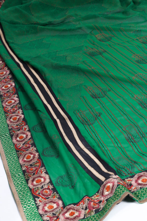 Green Georgette Saree