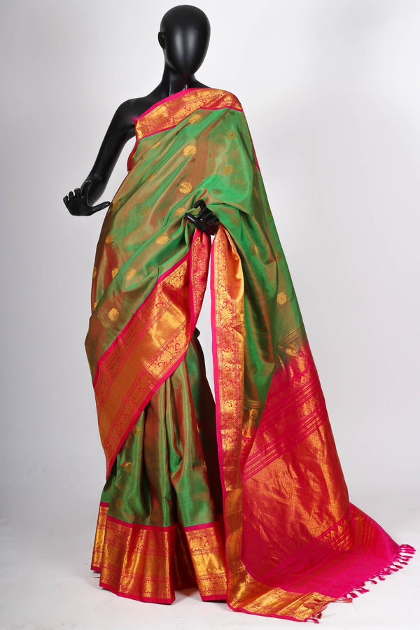 Green Gadwal Saree