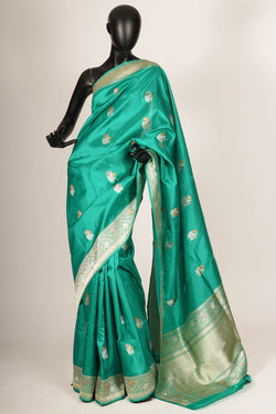 Green karwa benarasi silk saree