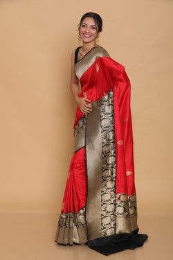 Lal Kali Benarasi Katan Silk saree