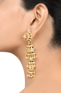 Silver Amrapali Jhumki Earrings