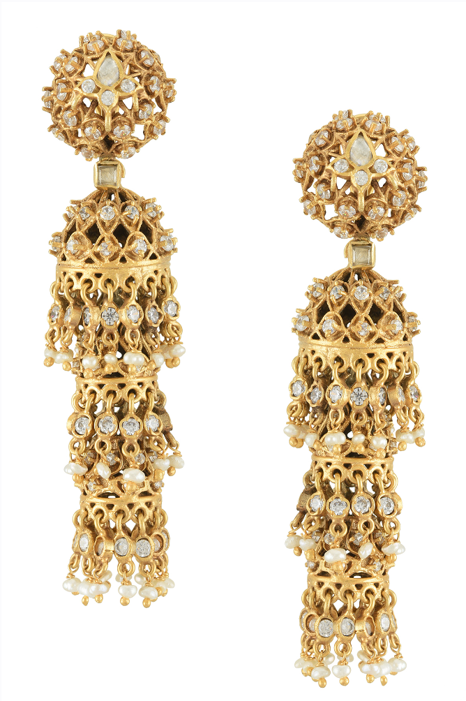 Silver Amrapali Jhumki Earrings