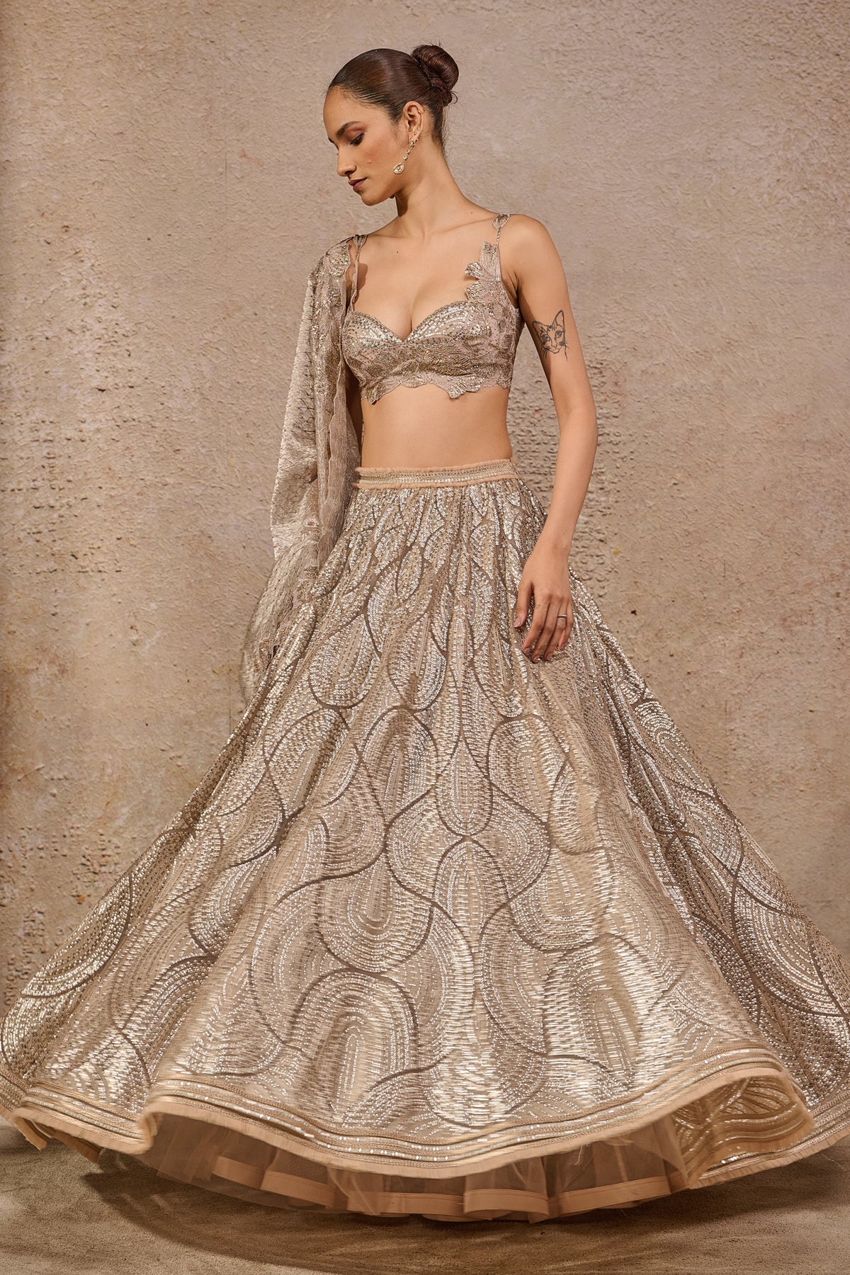 Tarun Tahiliani Sequin Embroidered Lehenga
