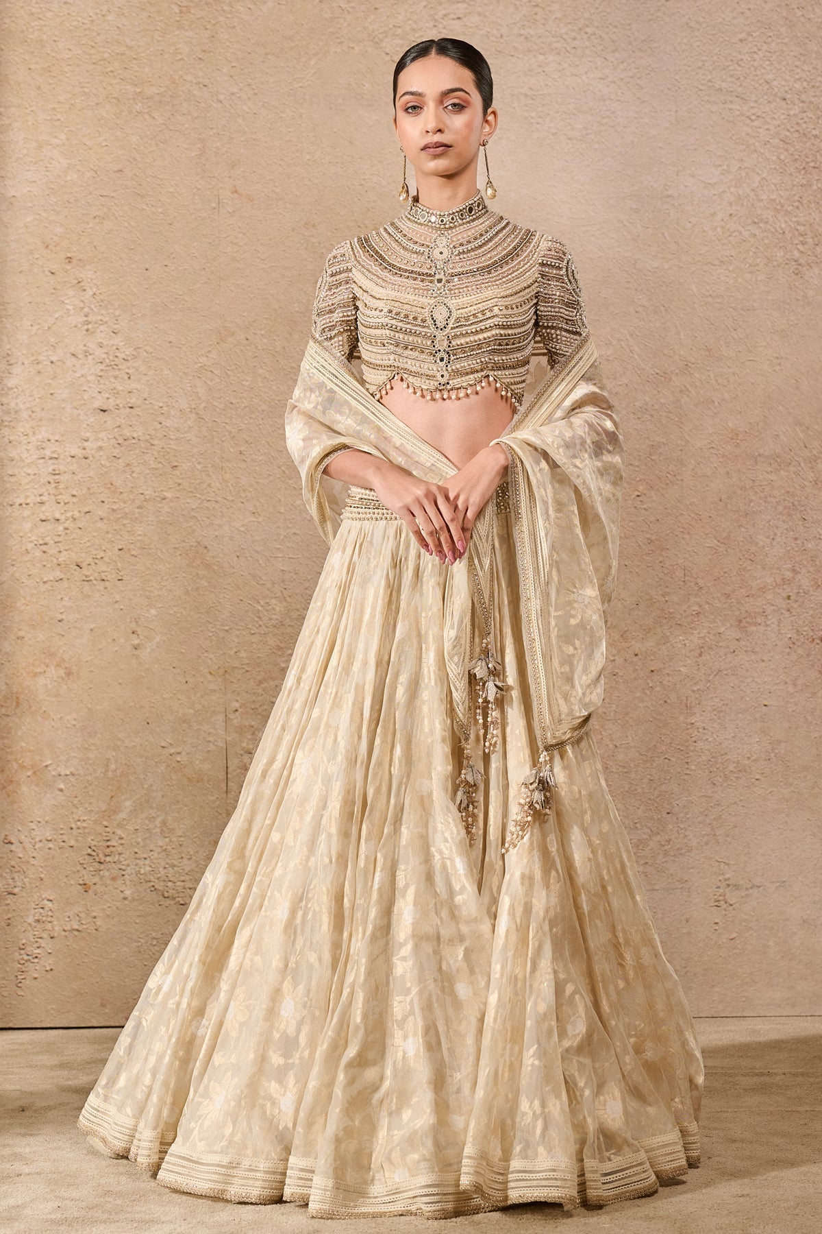 Tarun Tahiliani Pearl Textile Lehenga