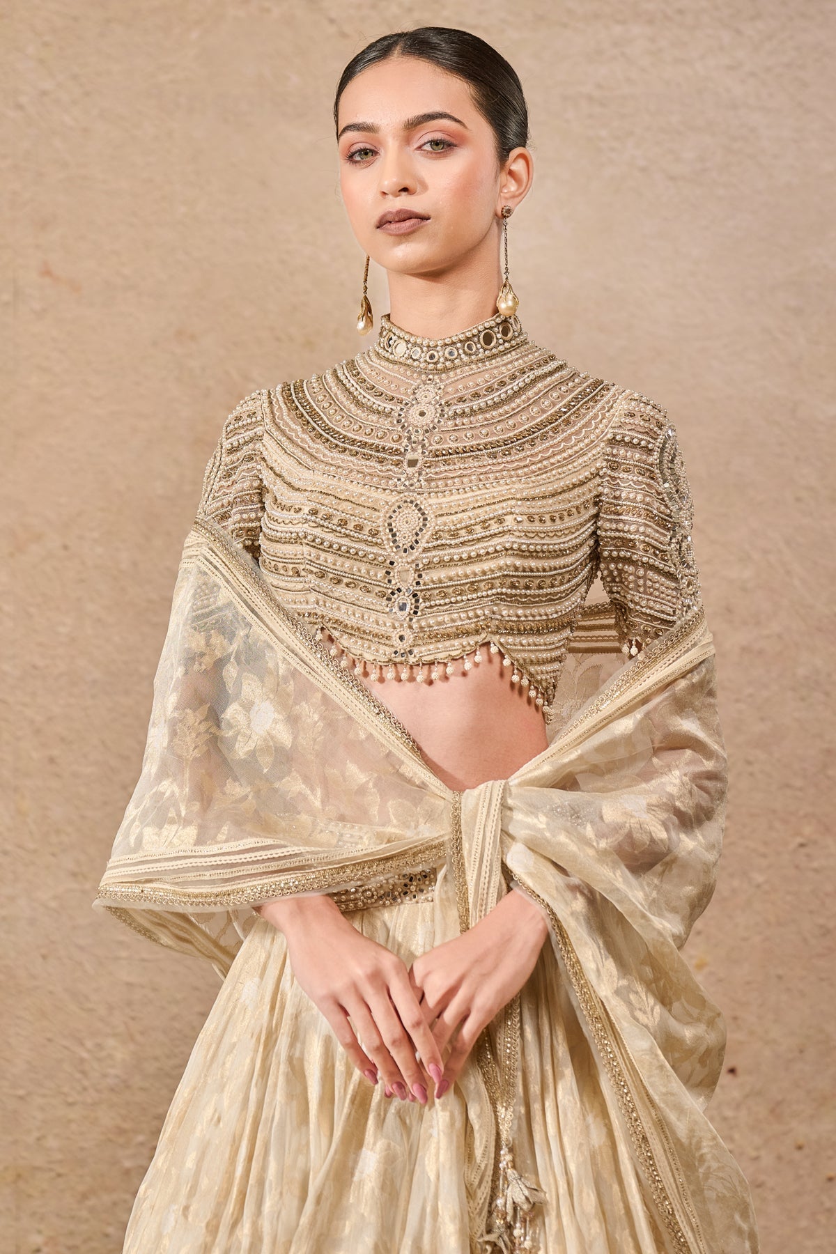 Tarun Tahiliani Pearl Textile Lehenga