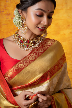 Amrapali Silver Gold Plated Jewelry Set