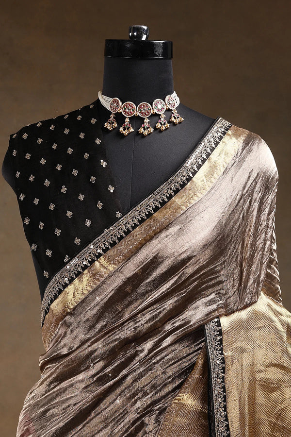 Crushed Tissue Silk Saree