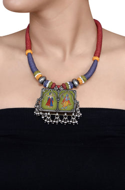 Silver Umika Hand Painted Necklace