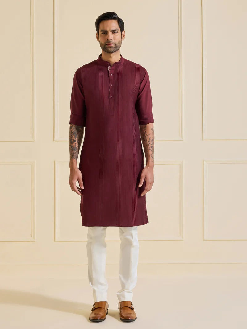 The Maroon Reverie Kurta