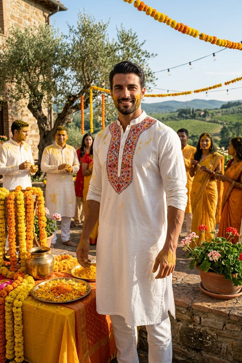 Kashmiri Poplin Kurta Set