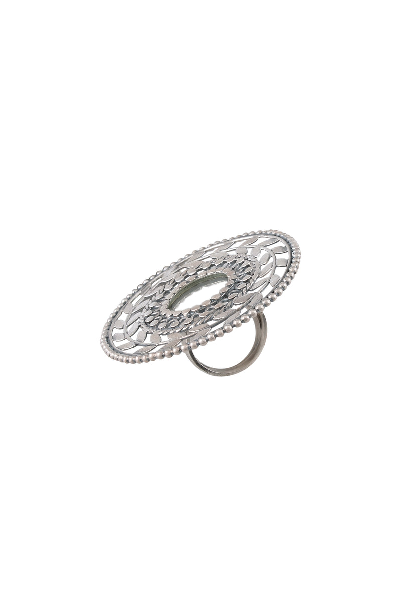 Silver Mirror Leaf Ring