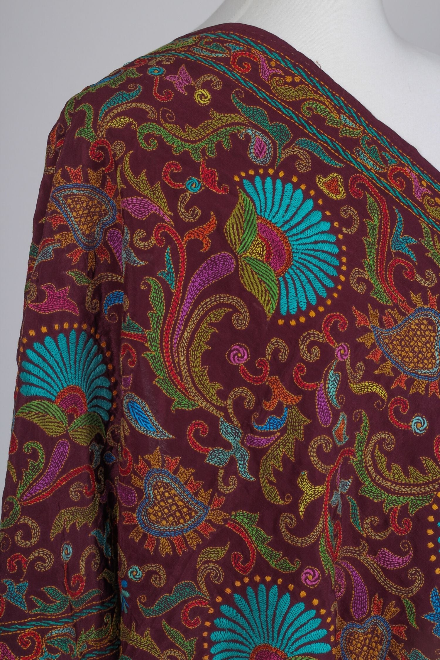 Hand-Embroidered Kantha Scarf