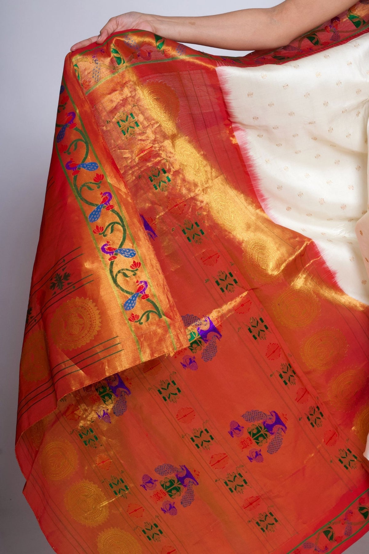 White Paithani Saree