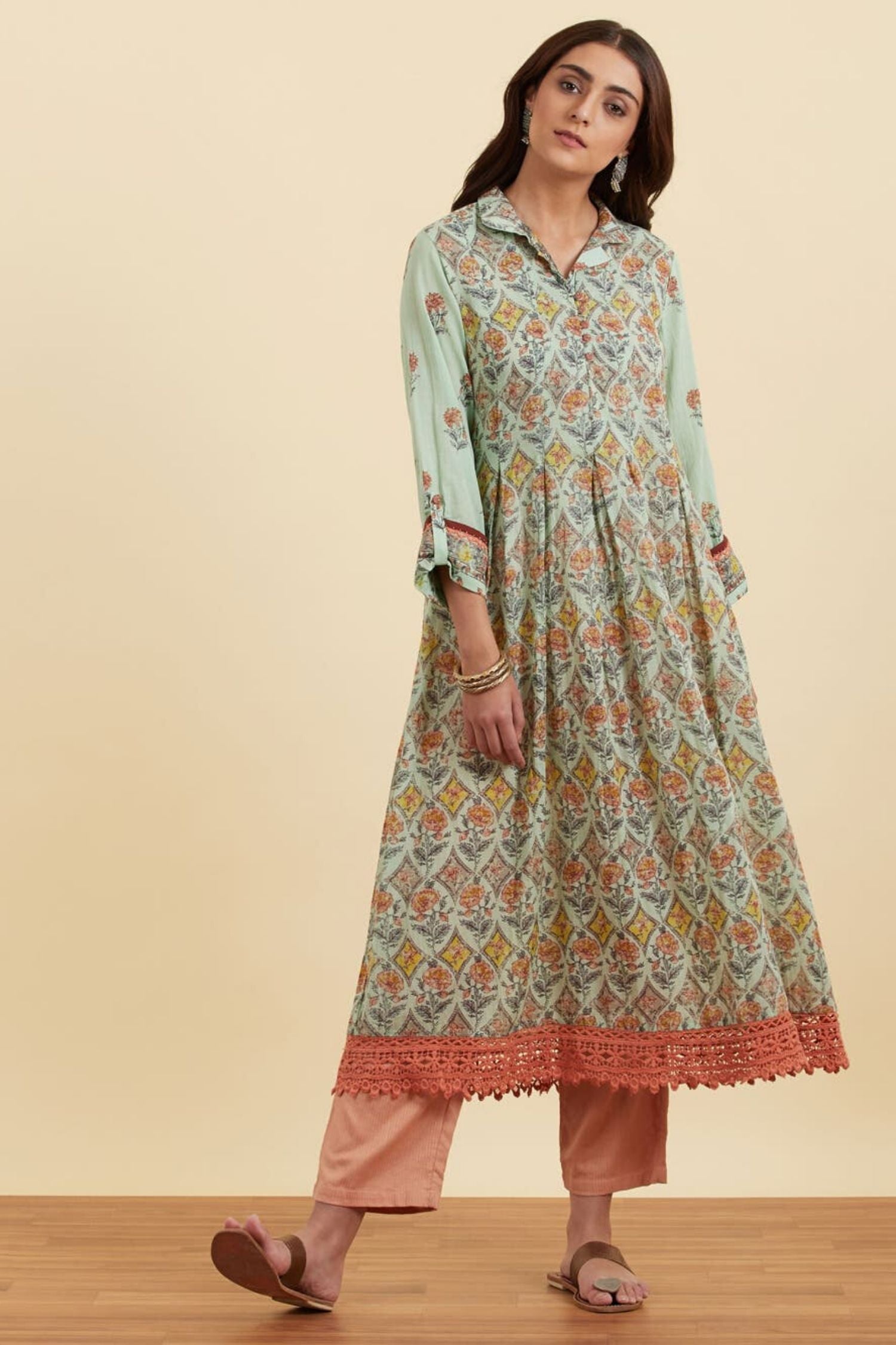 Sky Blue Paisley Print Kurta