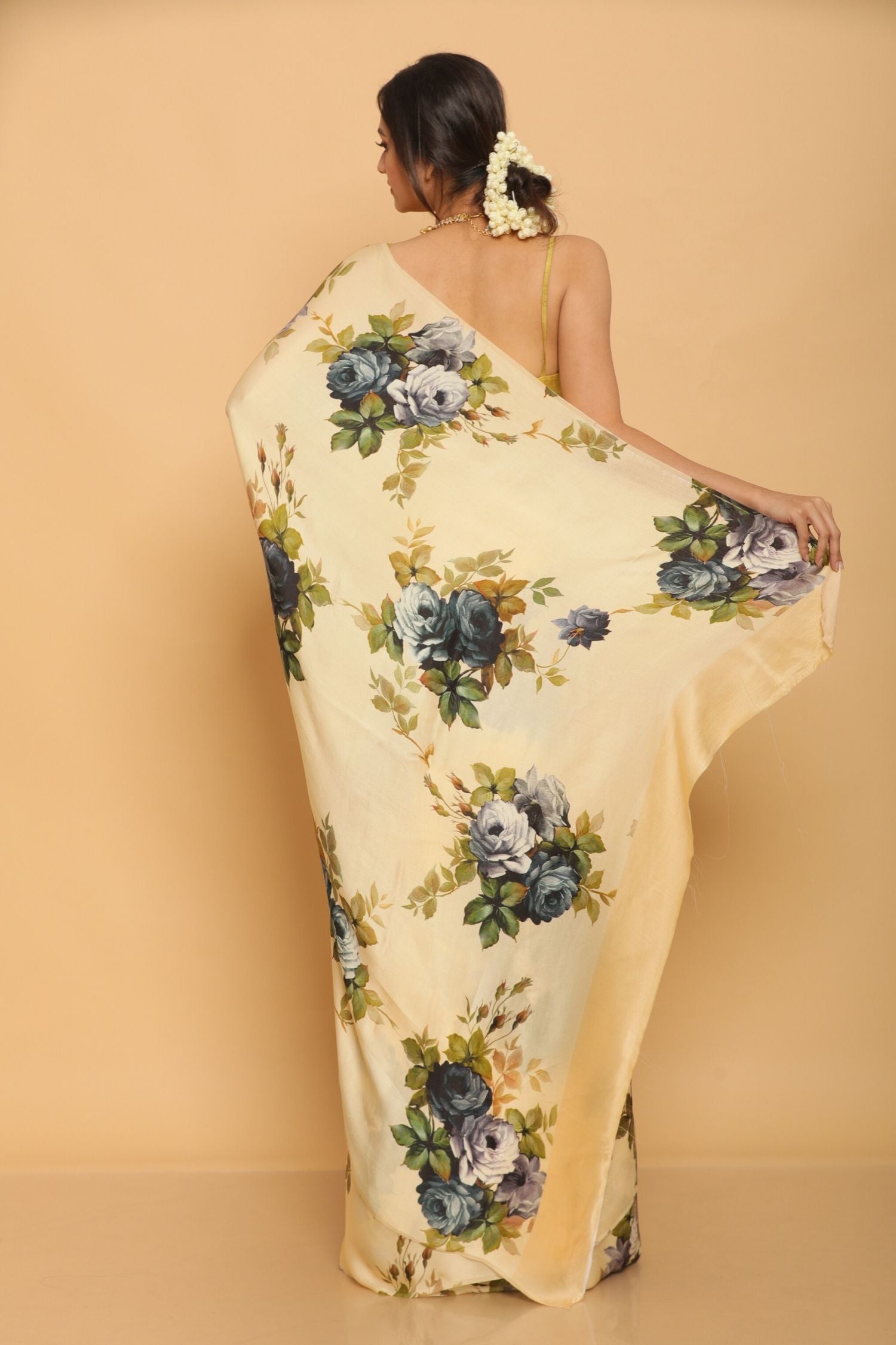 Printed Satin Saree