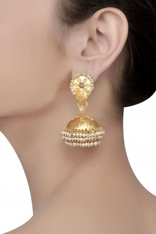 Silver Gold Plated Jhumka Earrings