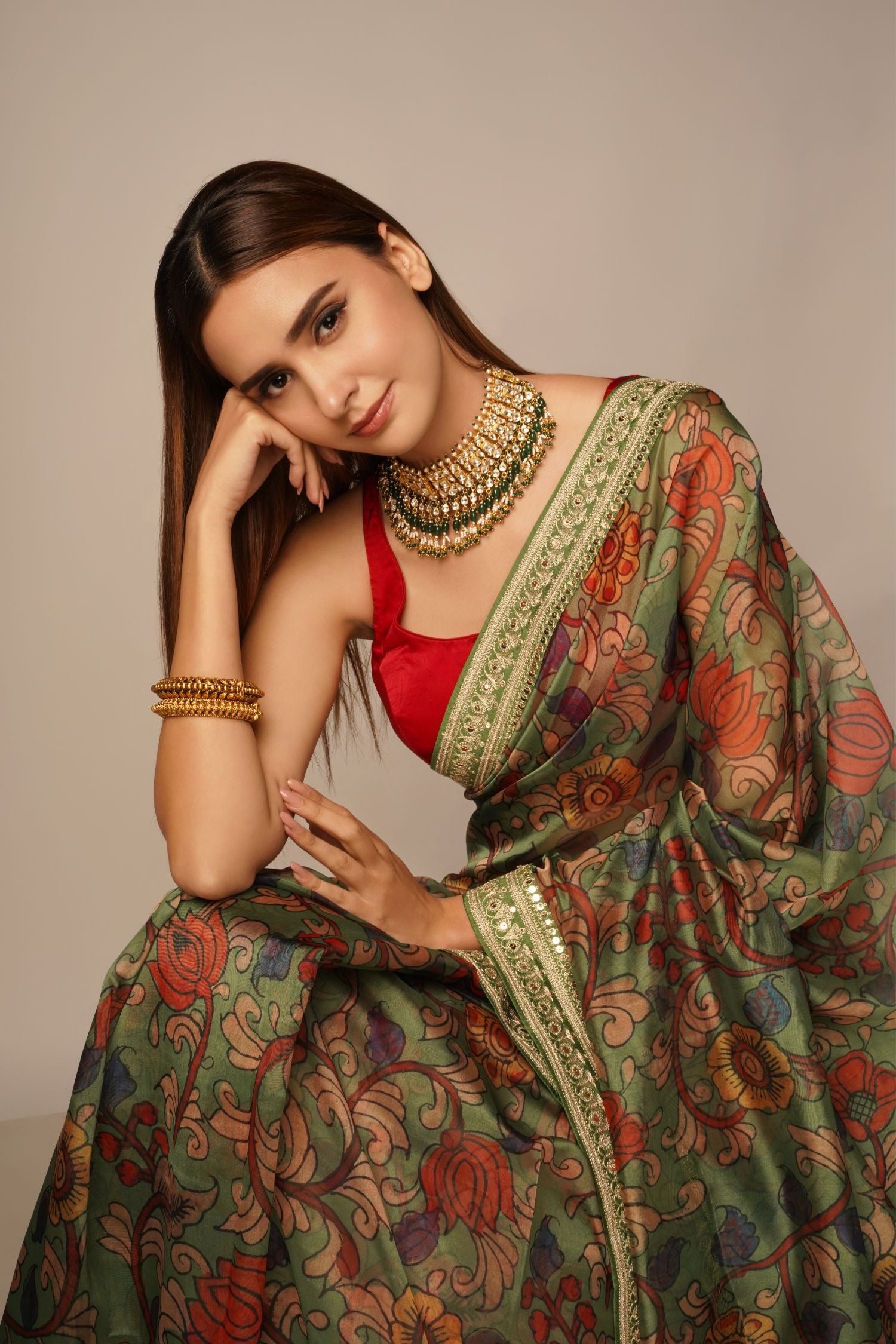 Forest Flower Organza Saree