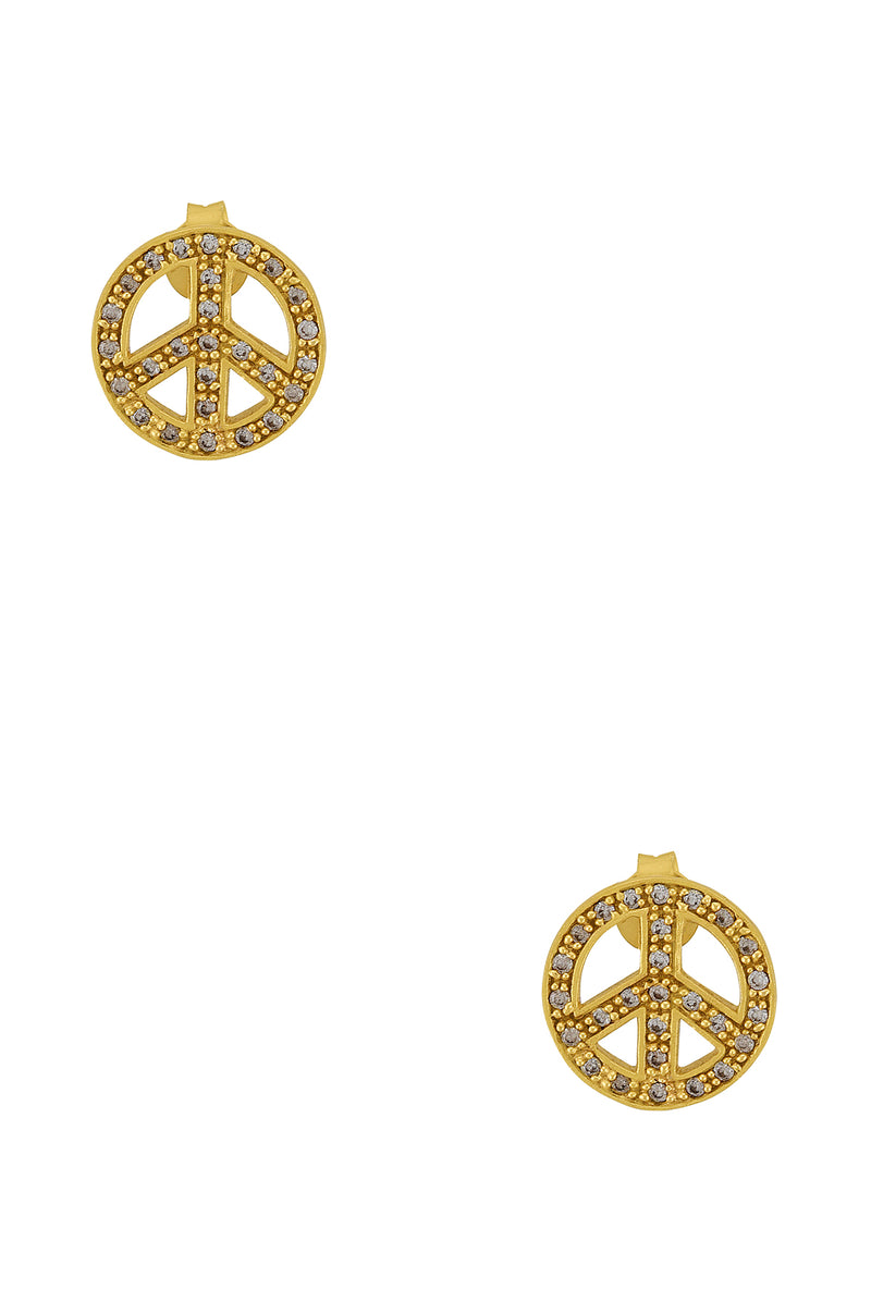 Gold Plated Peace Studs