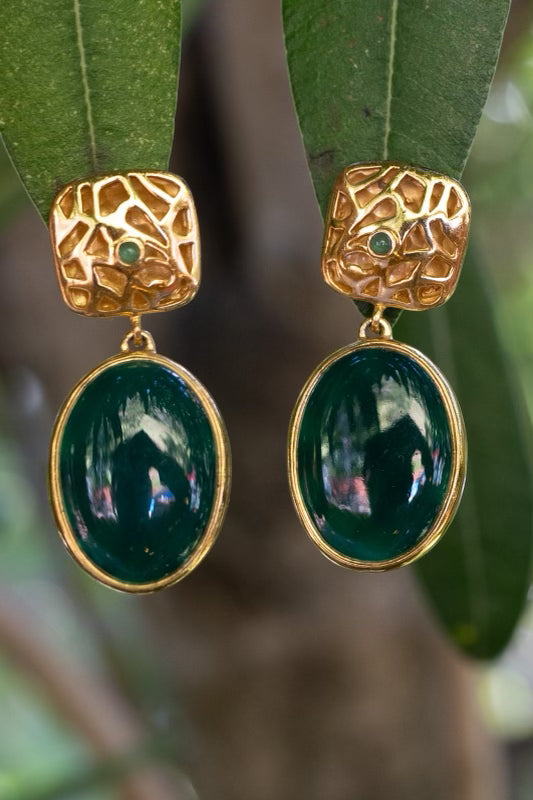 Green Drop Amrapali Earrings