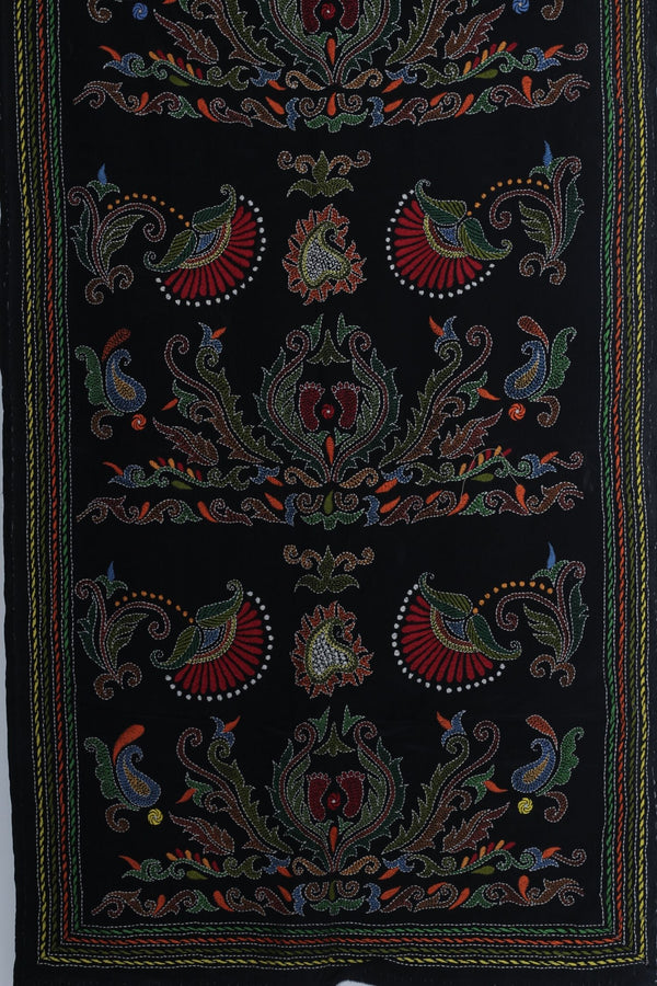 Black Jaba Kantha Scarf
