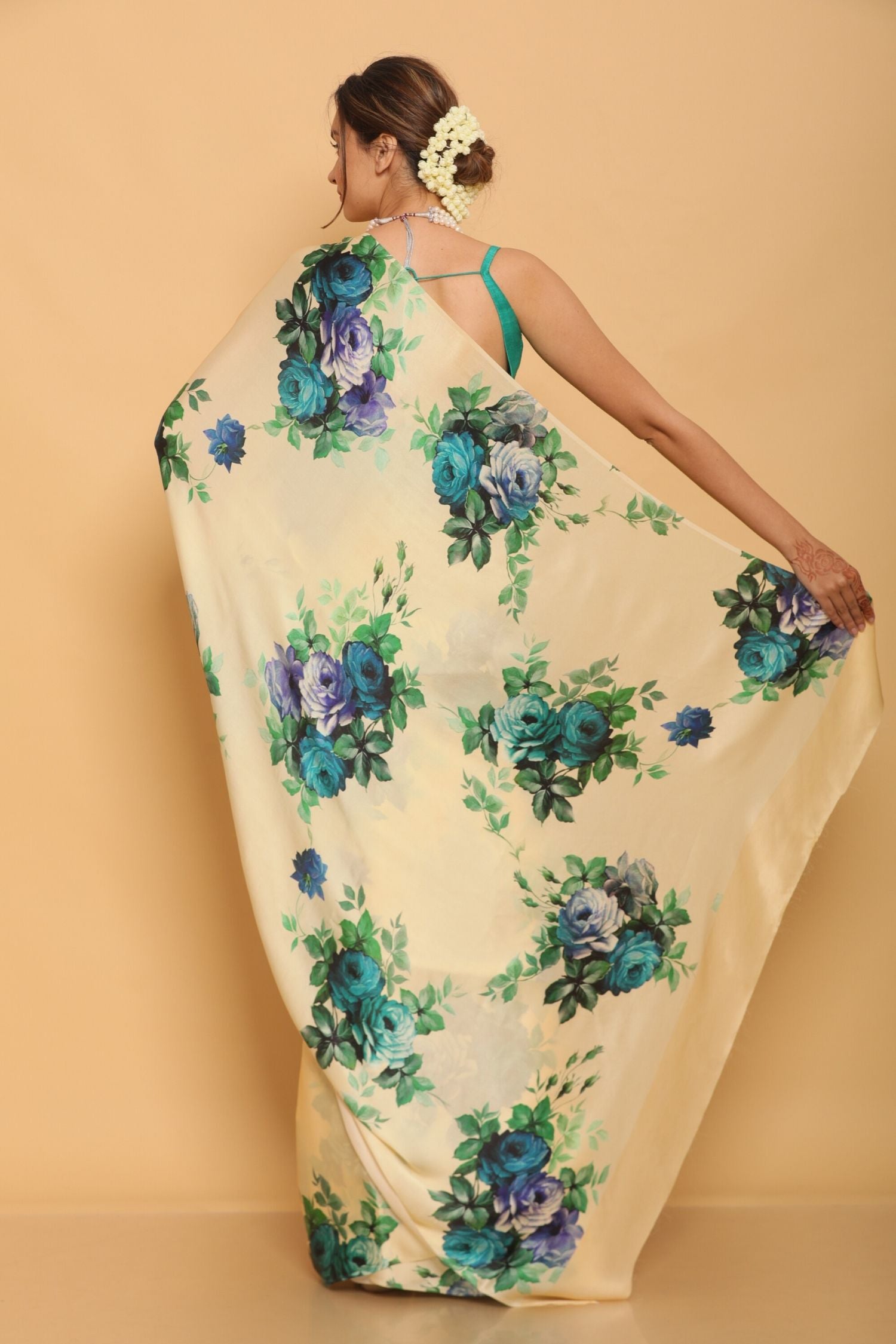 Printed Satin Saree