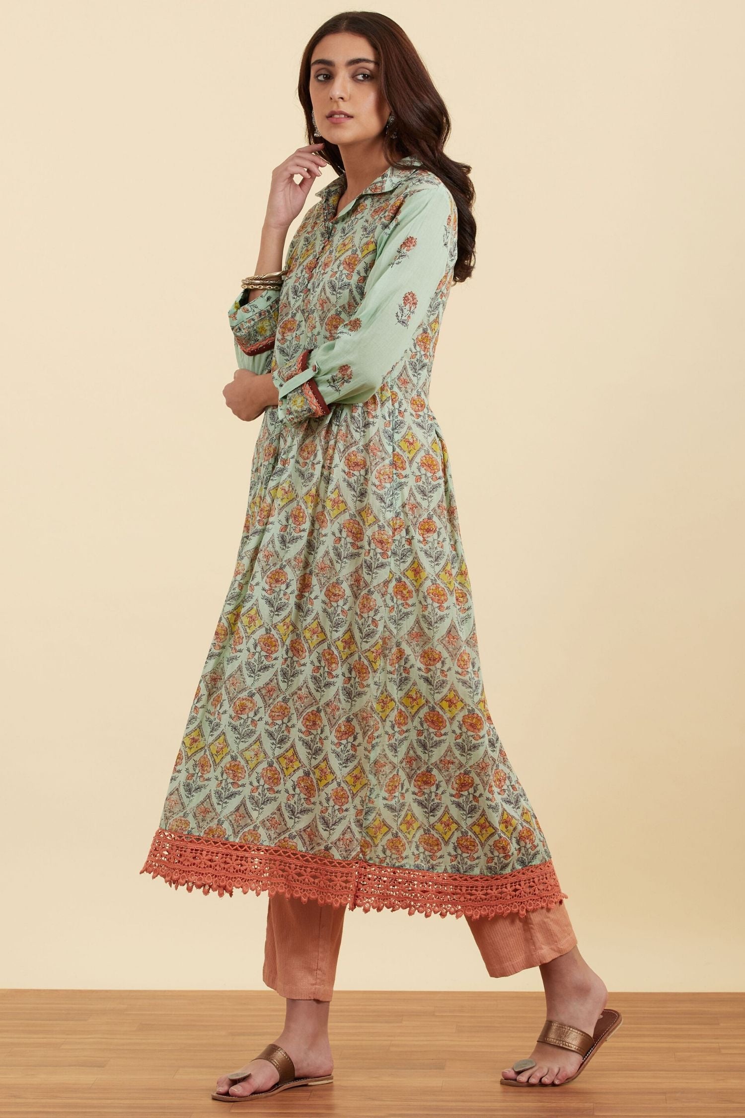 Sky Blue Paisley Print Kurta
