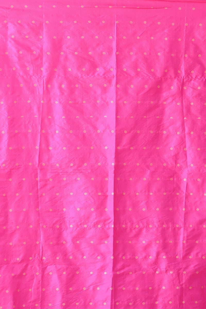 Creme and pink benarasi saree