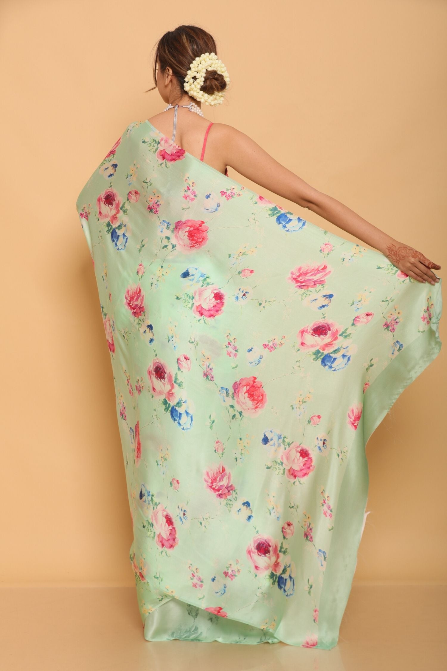 Printed Satin Saree