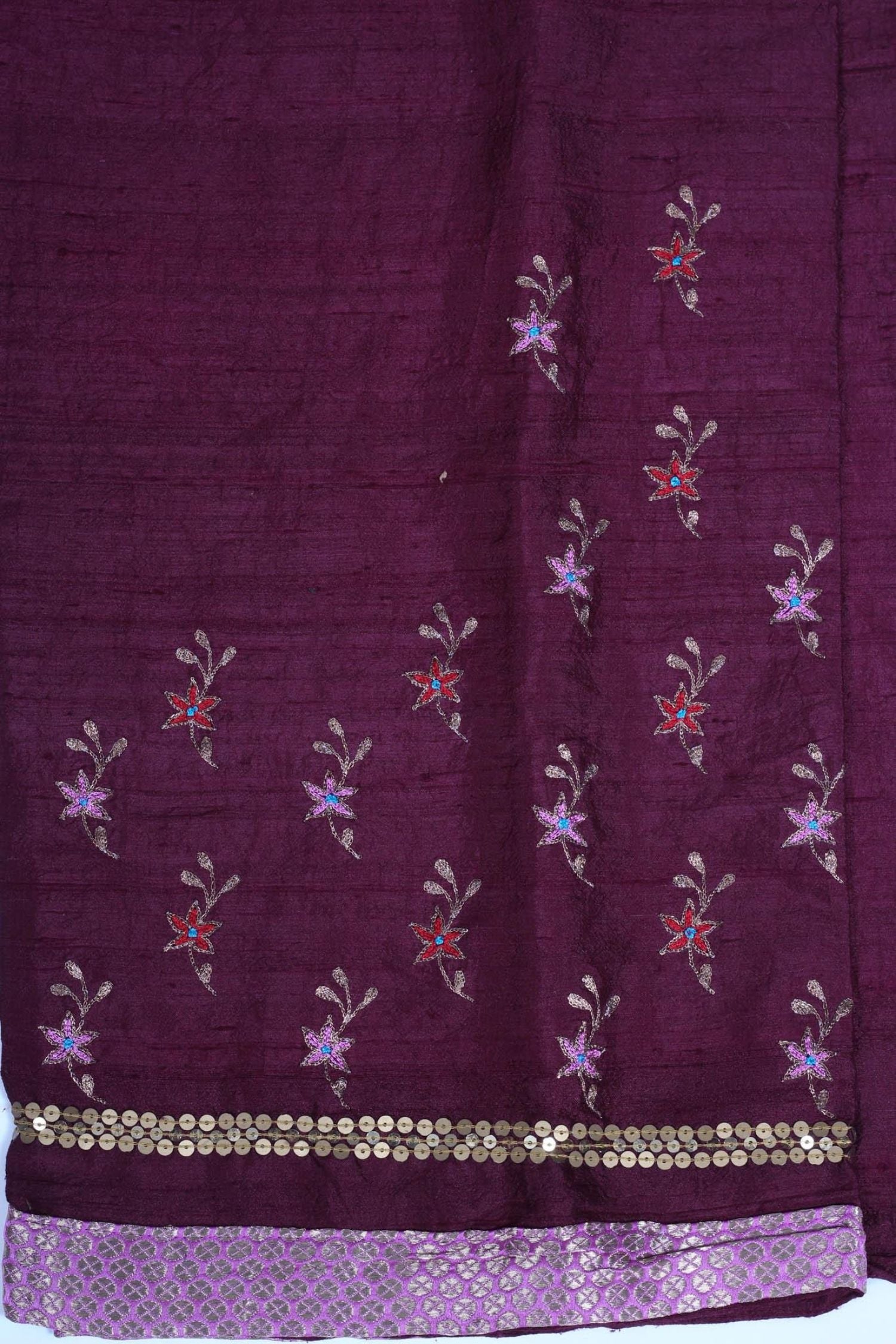 Purple georgette saree