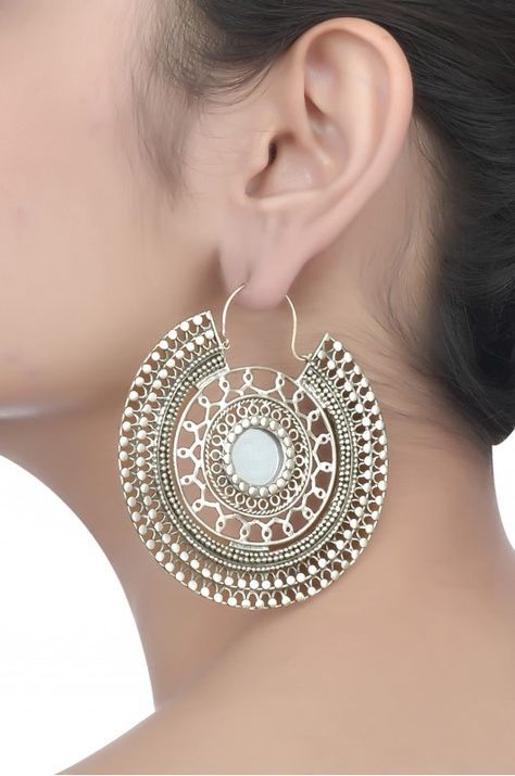 Amazon.com: Crunchy Fashion Jewellery Oxidized Silver Pink Jhumka Jhumki  Earrings For Girls and Women: Clothing, Shoes & Jewelry