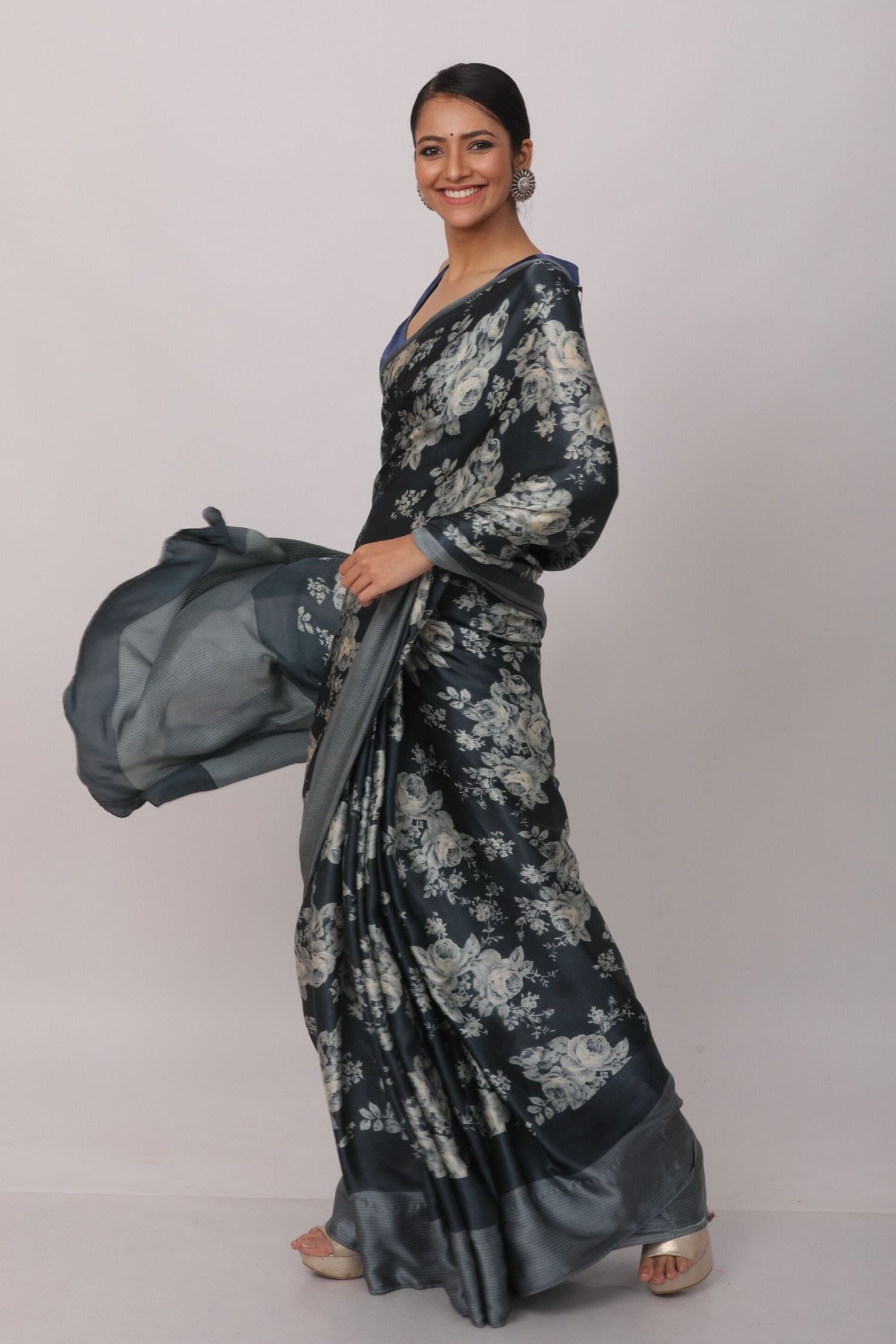 Printed Satin Saree