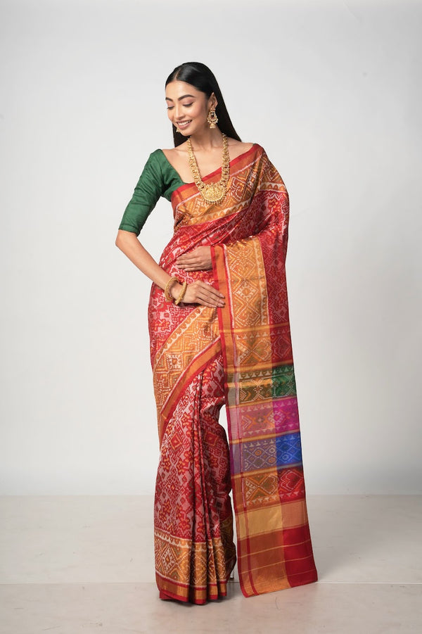 The Rainbow Pochampalli Silk Saree