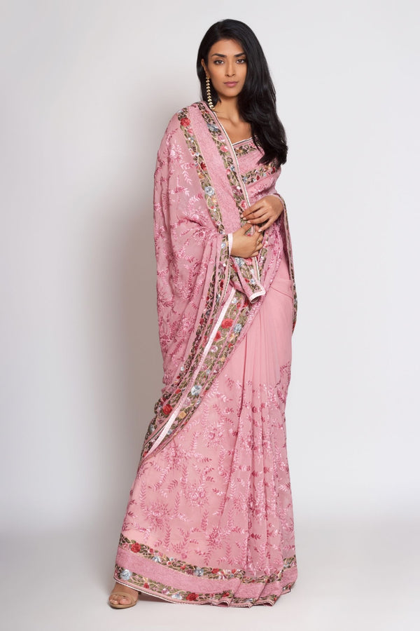 Princess Pink Gara Parsi Sari
