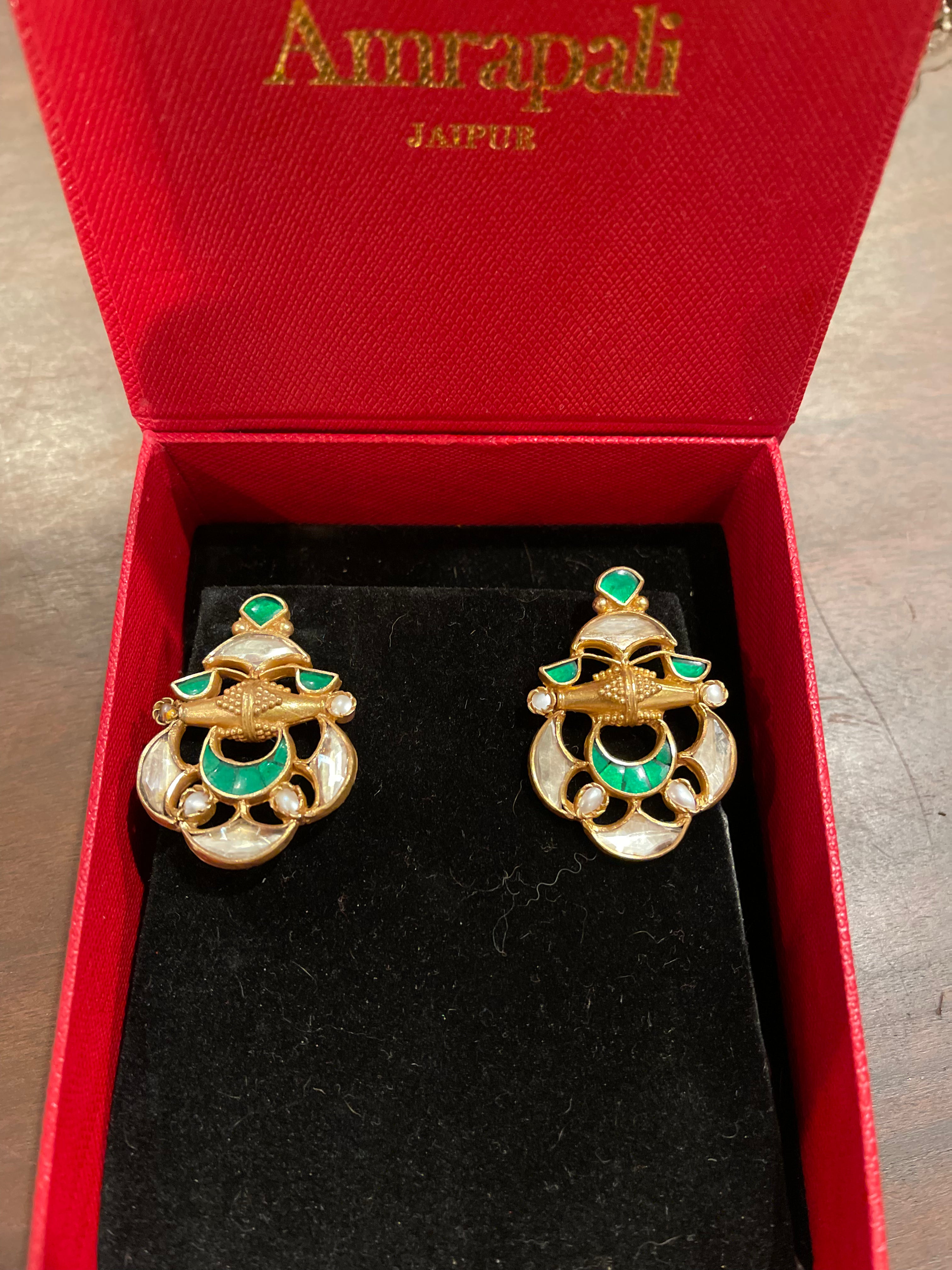 Silver Gold Plated Glass Earrings