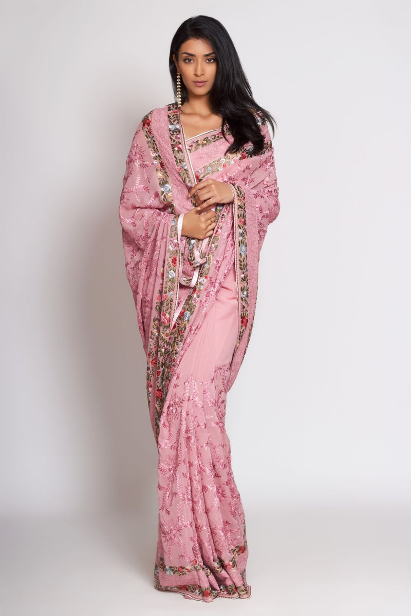 Princess Pink Gara Parsi Sari
