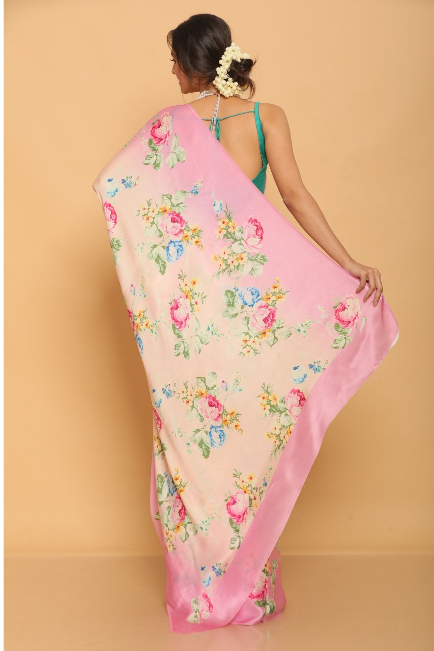 Printed Satin Saree