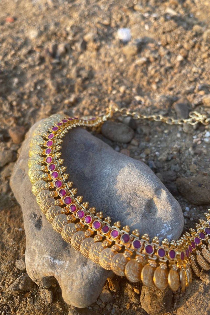 Amrapali pinkish gold necklace