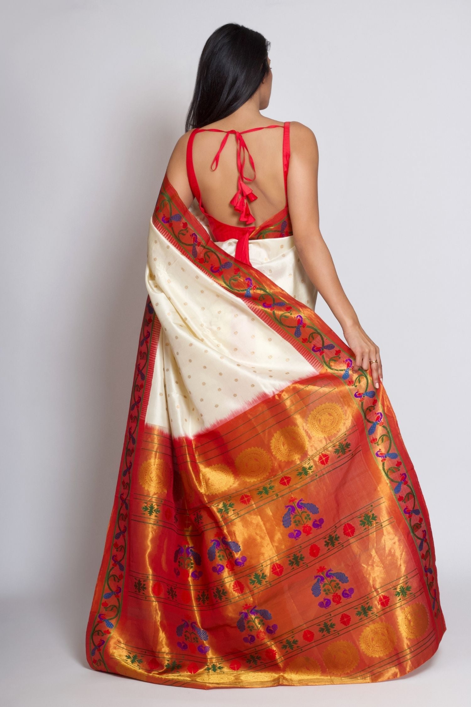 White Paithani Saree