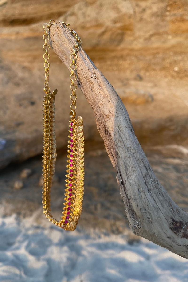 Amrapali pinkish gold necklace