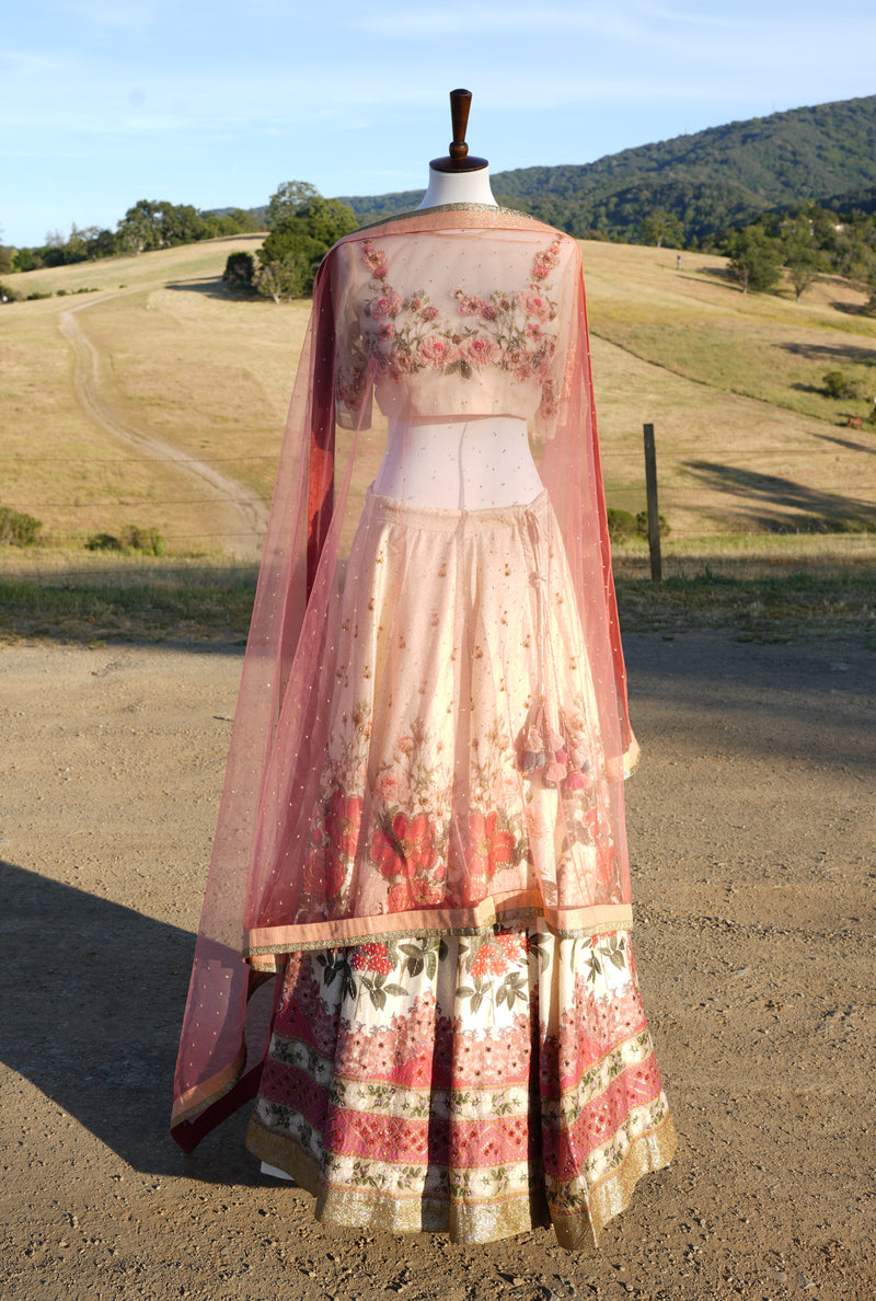 Peach Colour Gown With Dupatta – Kaleendi