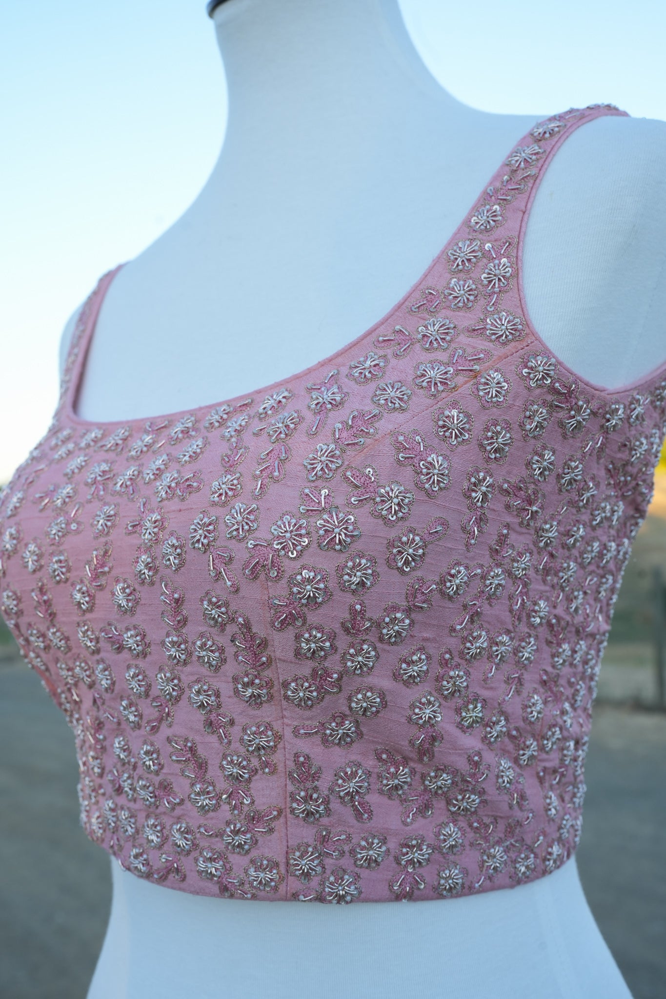 Peach Embroidered Blouse