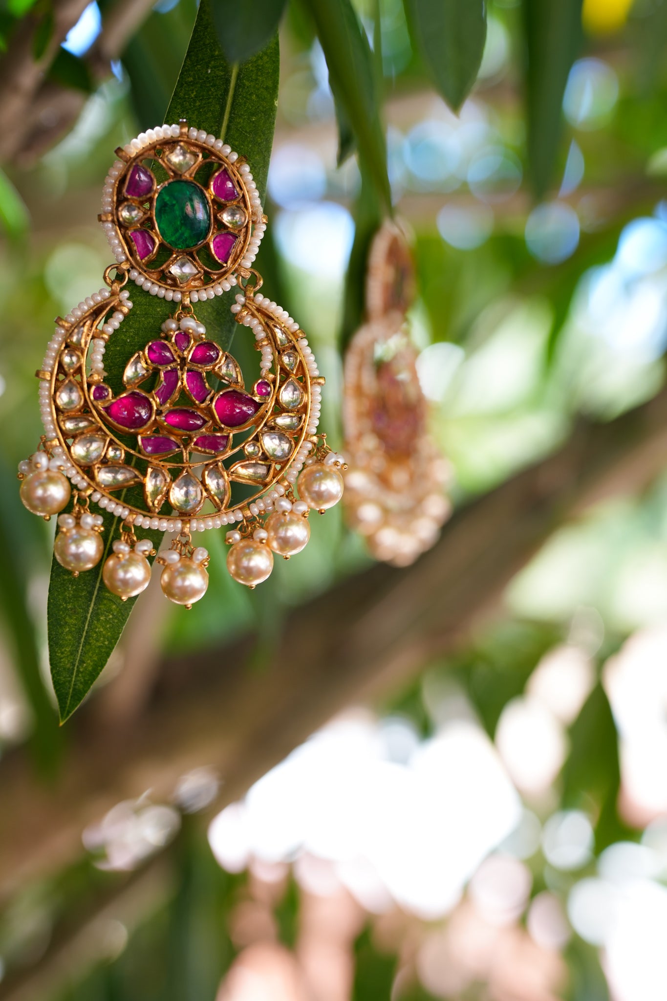 Silver Gold Plated Chandbali Earrings