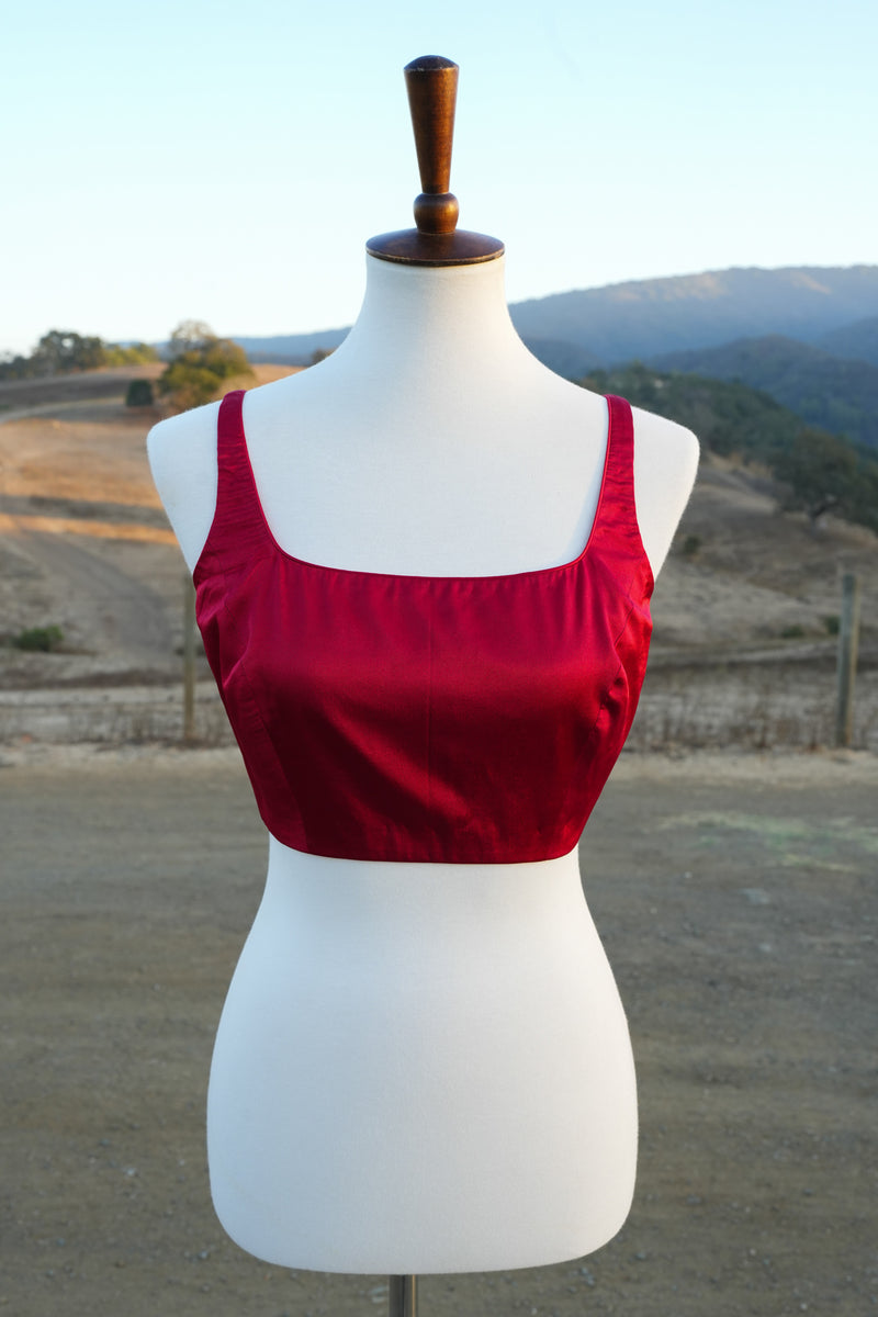 Red Satin Couture Blouse