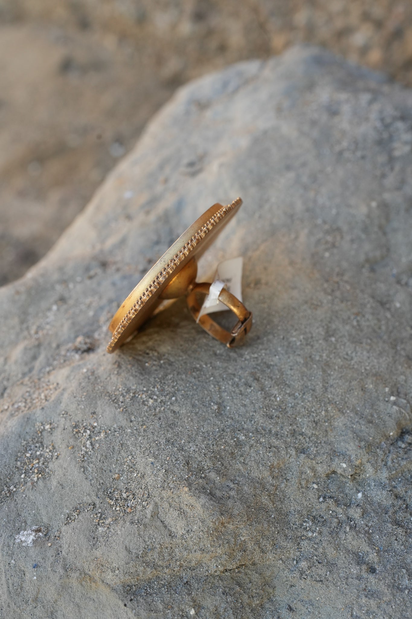 Silver Gold Plated Hand Painted Ganesha Ring