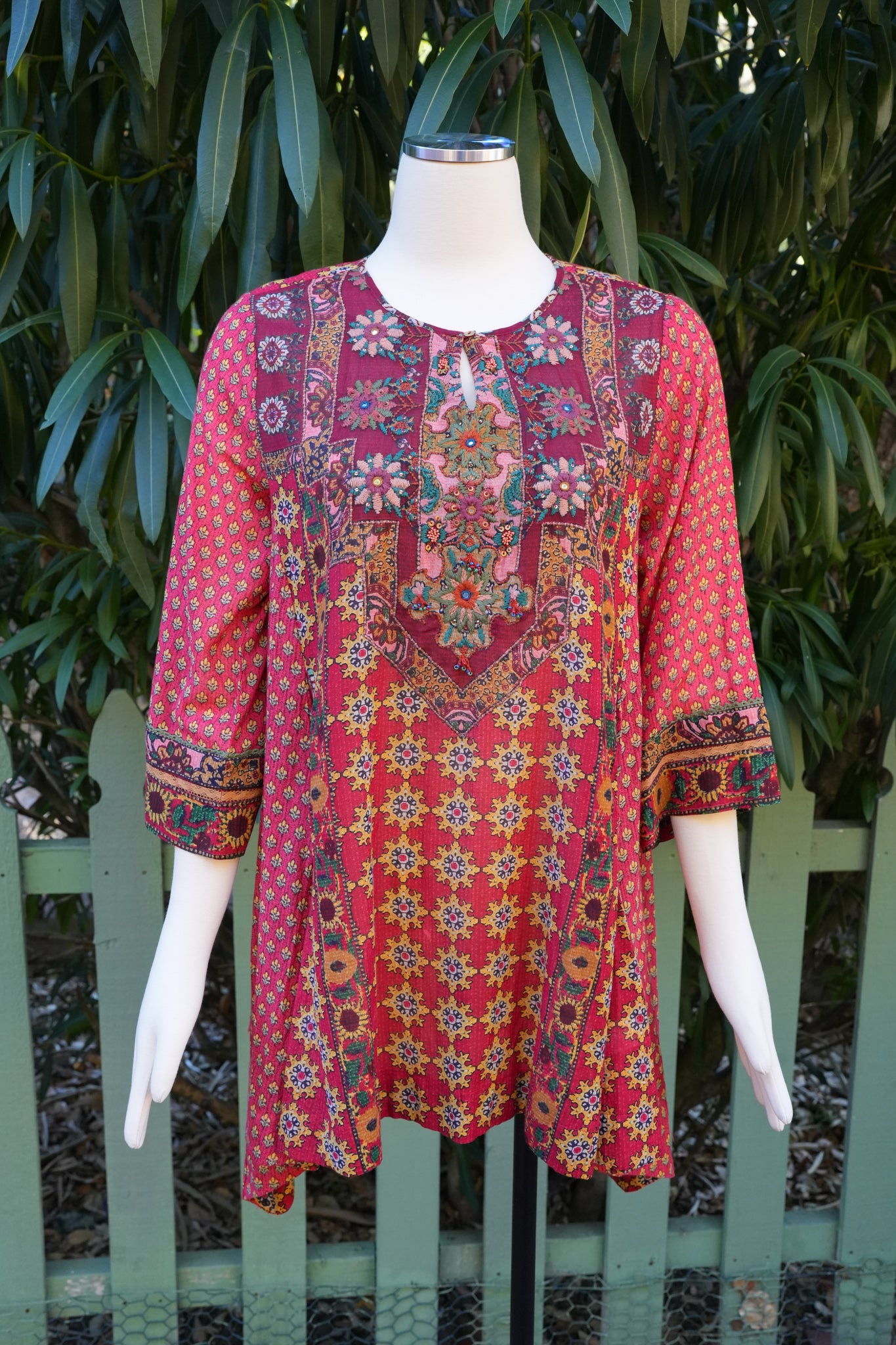 Terracotta Red Printed Kurti