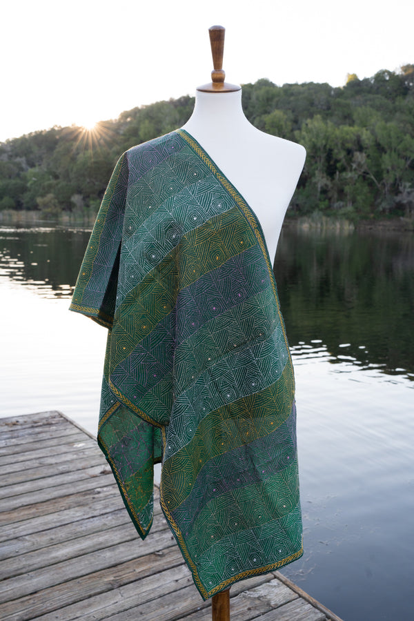 Hand embroidered Kantha stole