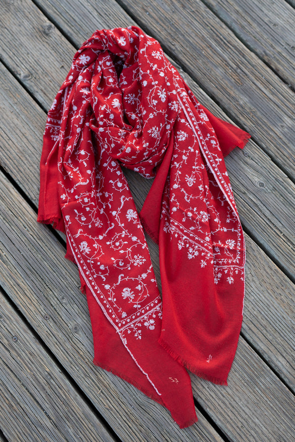 The Happy Red Pashmina Shawl