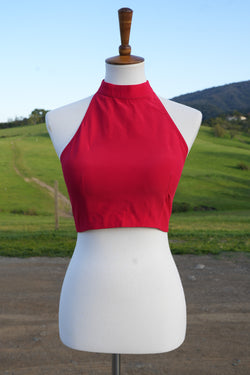 Deepika Red Halter Neck Couture Blouse