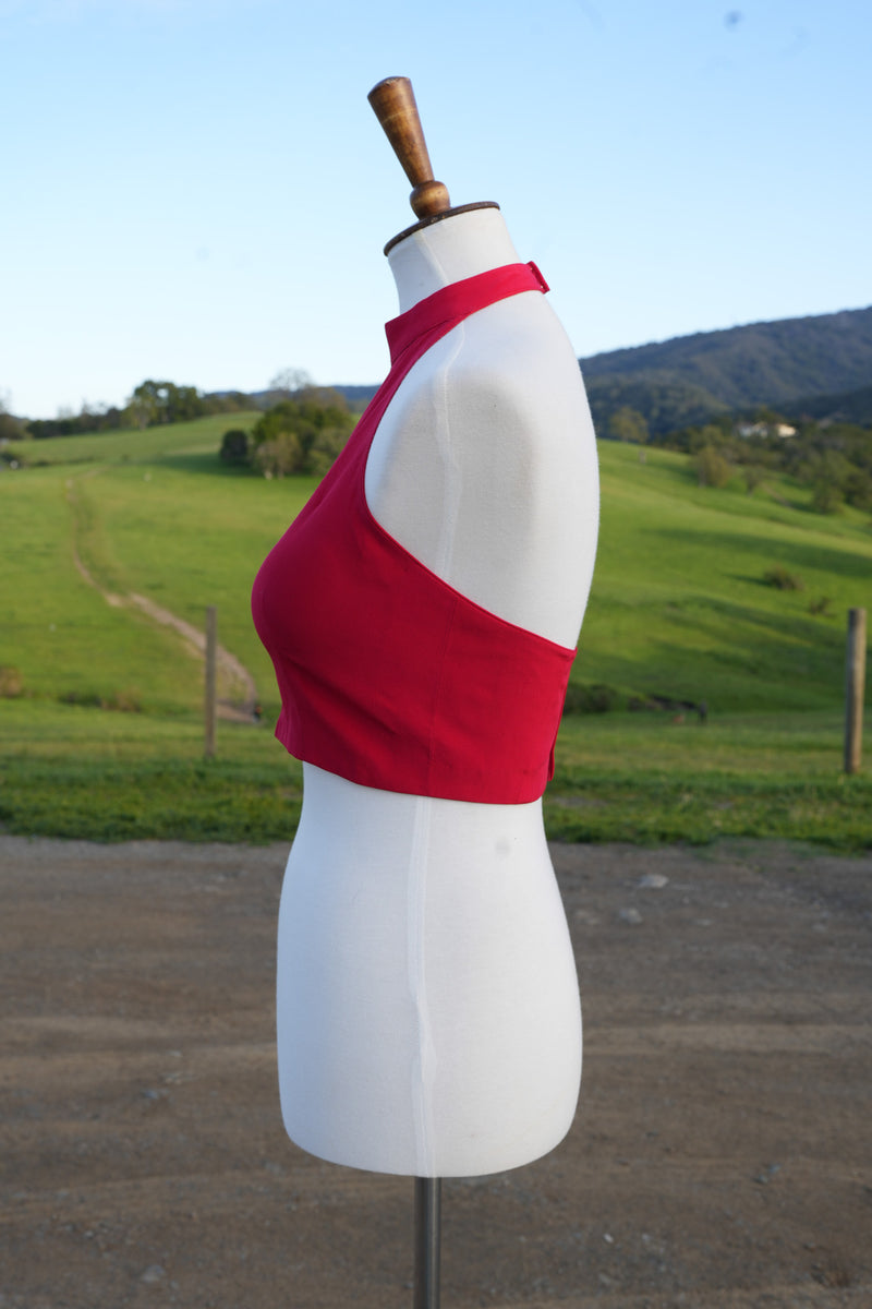 Red Top Intech Red Halter Neck Top